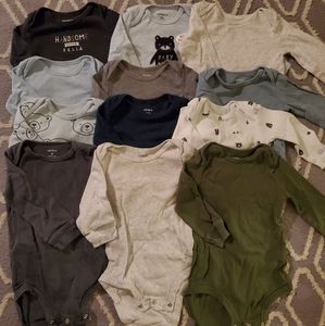 12 Baby boy long sleeve bodysuits